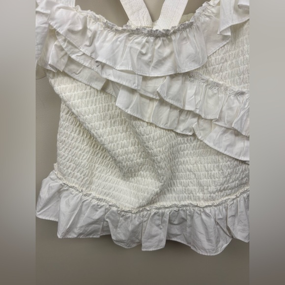 ANTHROPOLOGIE X MAEVE white ruffles tank top XL - Picture 4 of 13
